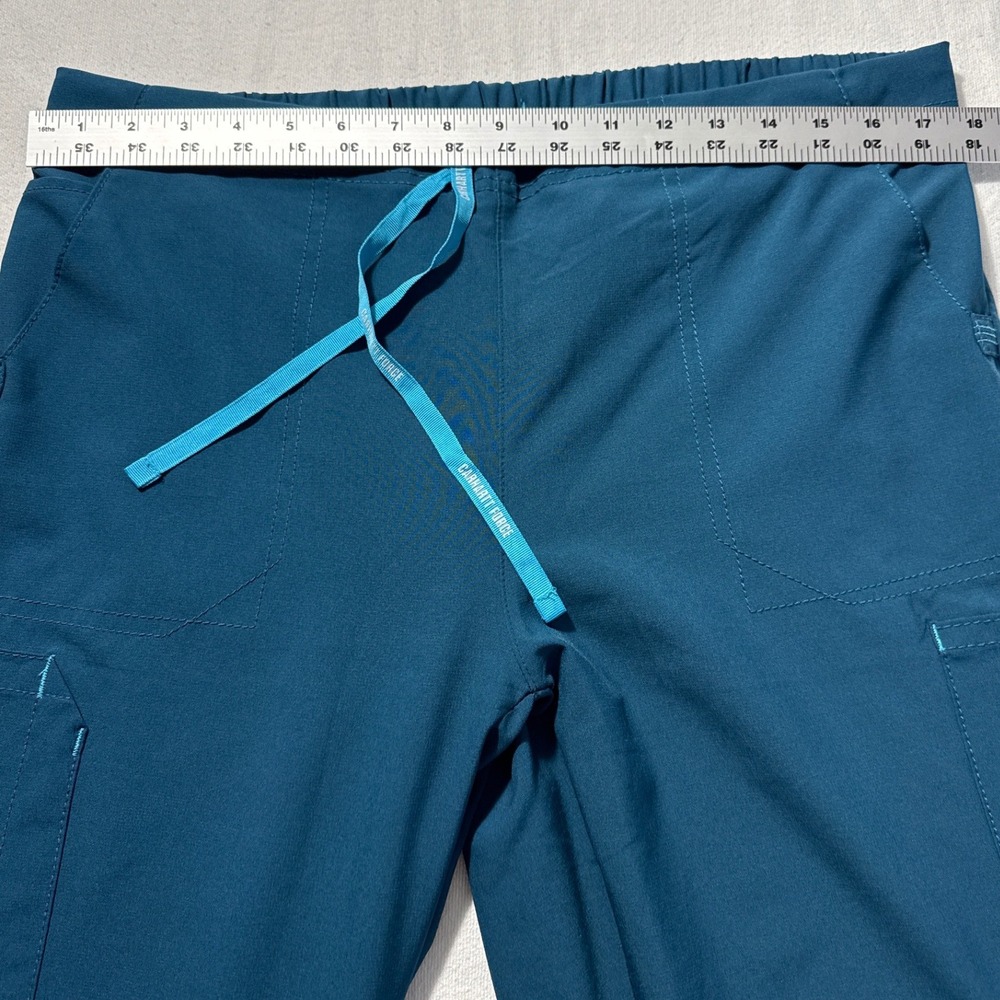 Carhartt Force Liberty Scrub Pants Womens Petite L Caribbean Blue Cargo C52110 - Picture 6 of 7
